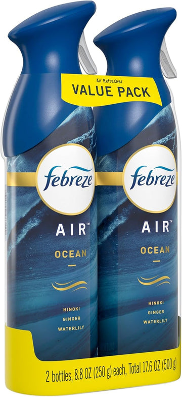 Febreze Odor-Eliminating Air Freshener, Ocean, 2 count, 8.8 fl oz each
