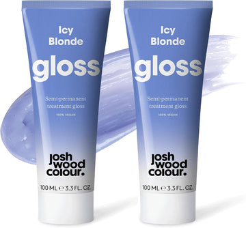 Josh Wood Hair Gloss (Icy Blonde) - Semi-Permanent Gloss Refreshes And Conditions Hair Colour - Removes Brassy Tones - Lasts Up To 6 Washes - 100% Vegan - Cream (100Ml)