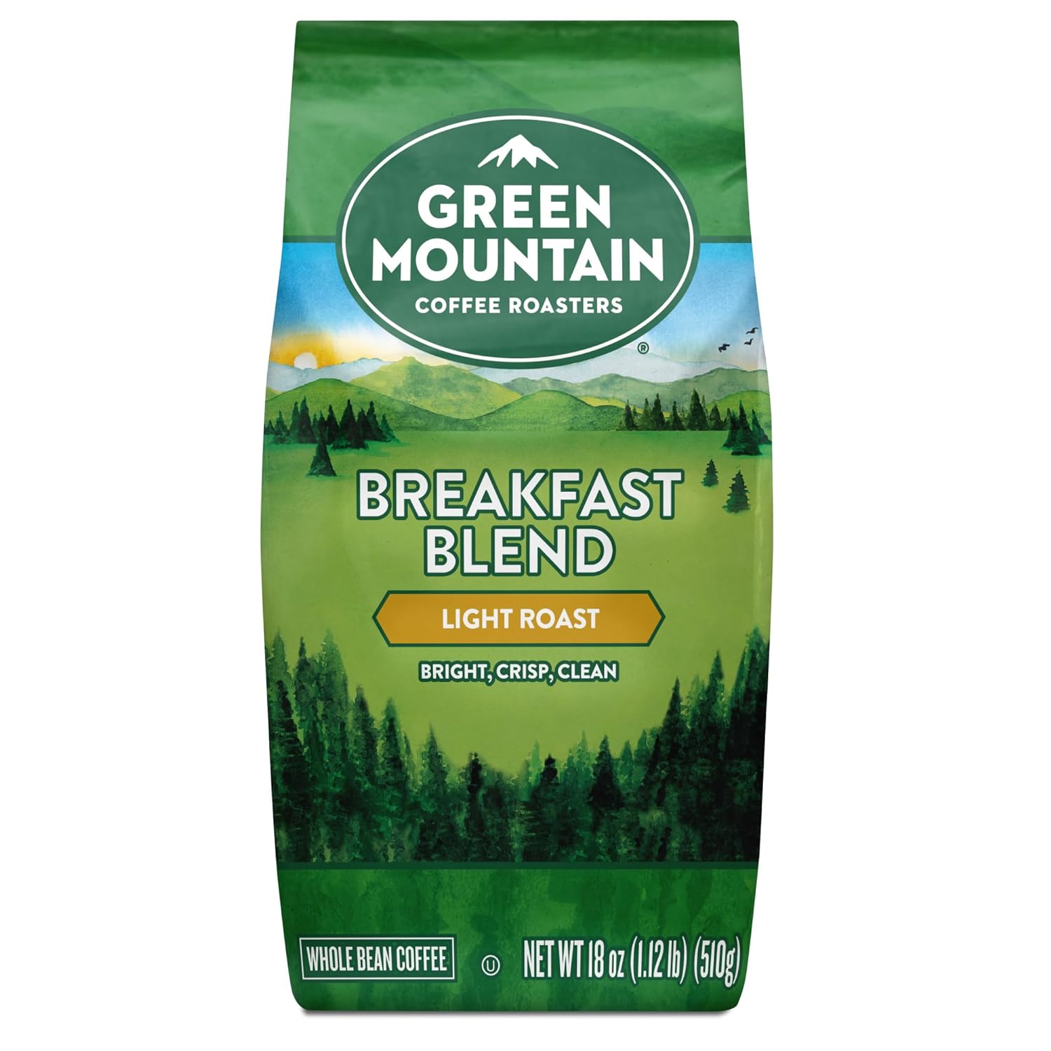 Green Mountain Coffee Roasters Breakfast Blend, Whole Bean Coffee, Bagged 18 oz : Everything Else