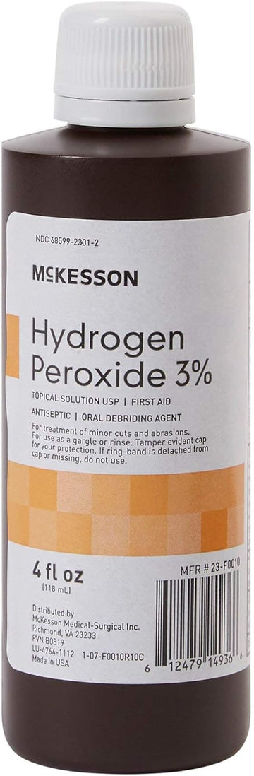 McKesson Antiseptic Hydrogen Peroxide 3% Strength 4oz Bottle (1 Bottle)