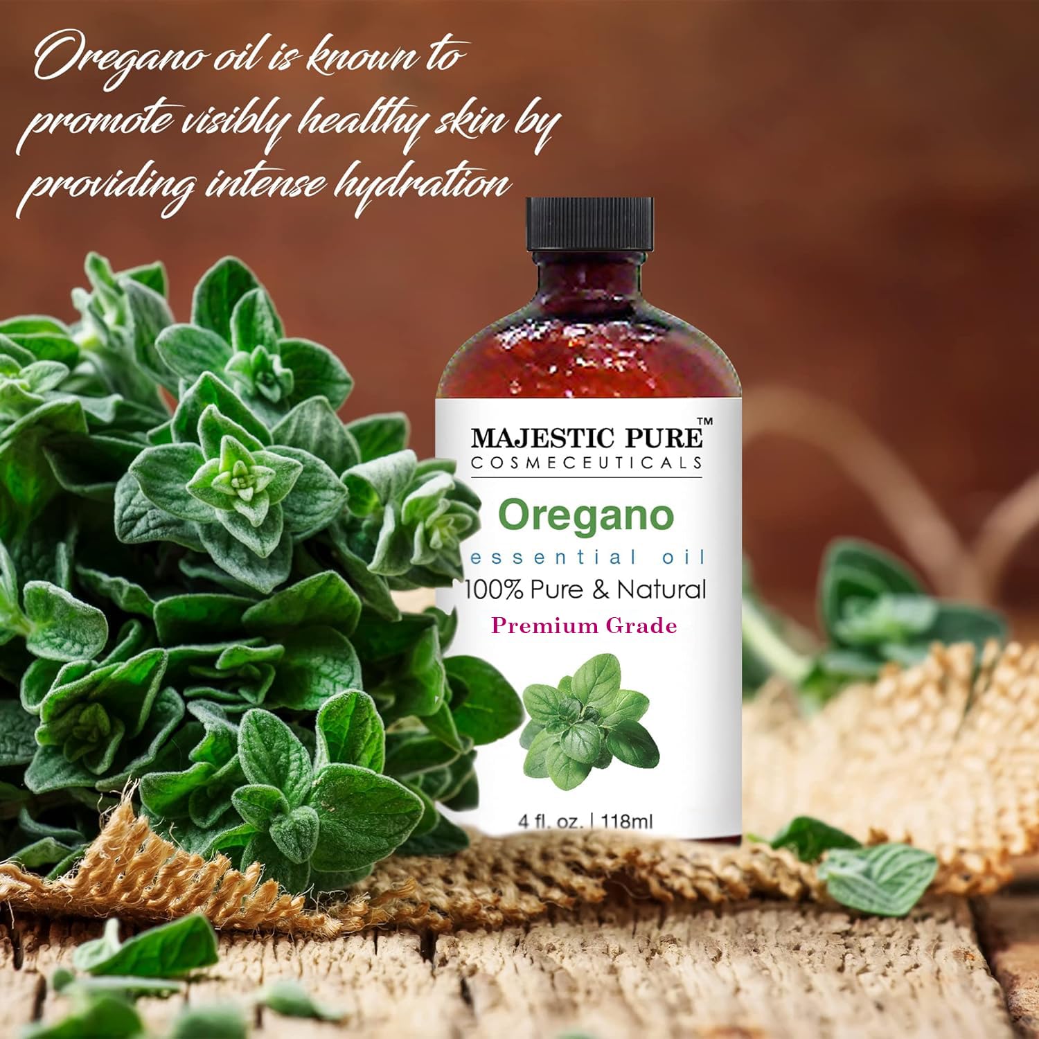 MAJESTIC PURE Oregano Essential Oil, Premium Grade, Pure and Natural Premium Quality Oil, 4 fl oz : Health & Household