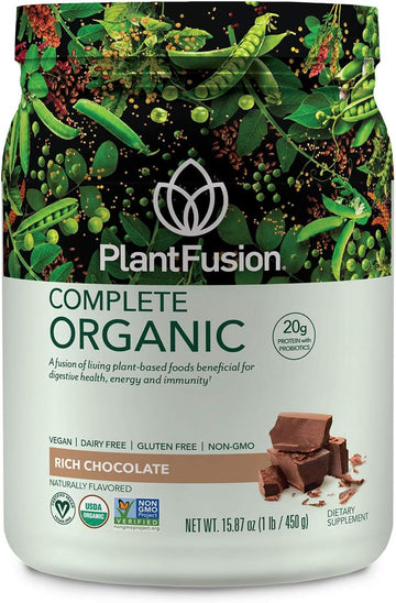 PlantFusion Complete Organic Plant Based Pea Protein Powder | Fermente