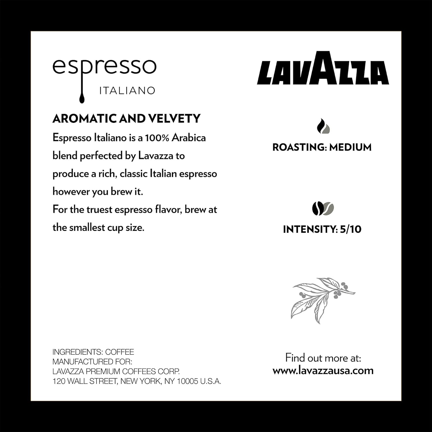 Lavazza Espresso Italiano Single-Serve Coffee K-Cups for Keurig Brewer, Medium Roast, 100% Arabica, Value Pack, 10 Count (Pack of 6) : Grocery & Gourmet Food