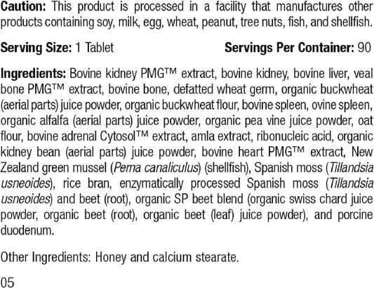 Standard Process Feline Renal Support - Cat Supplement To Support Kidney & Urinary Health - Cat Supplies With Whole Food Ingredients - Feline Supplement For Kidney Function Support - 90 Tablets