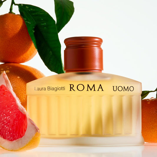 Laura Biagiotti Roma For Men - Classic And Elegant Scent - Opens With Grapefruit, Bergamot And Basil - Reveals Your Seductive And Masculine Side - Perfect For Date Night - 1.3 Oz Edt Spray