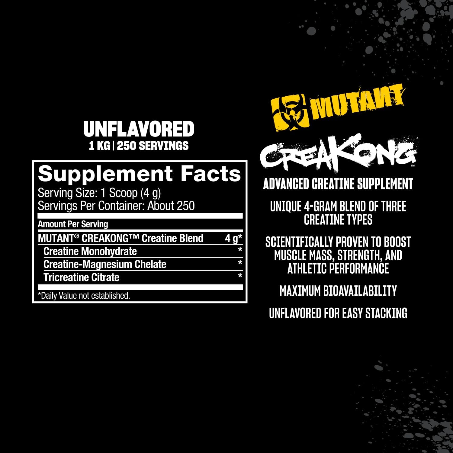 Mutant Creakong – 300G Of Delivering Sheer Unadulterated Size And Power, A Creatine Blend That Delivers Only Pure Creatines From The World’S Leading Creatine Sources. : Health & Household