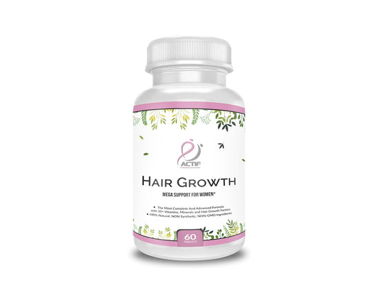 Actif Hair Growth For Women Mega Support 10+, Non-Gmo, Stops 99% Hair Loss, Made In Usa, 60 Count