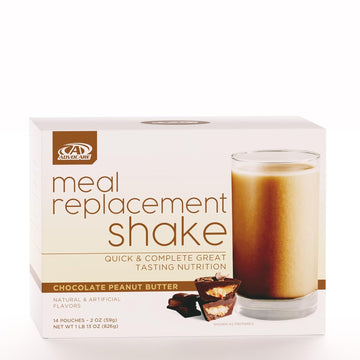 Advocare Meal Replacement Shake - Convenient, Delicious Shake Mix With Vitamins, Fiber & Protein - Contains Whey Protein, Oat Fiber, Biotin & More - Chocolate Peanut Butter, 14 Pouches