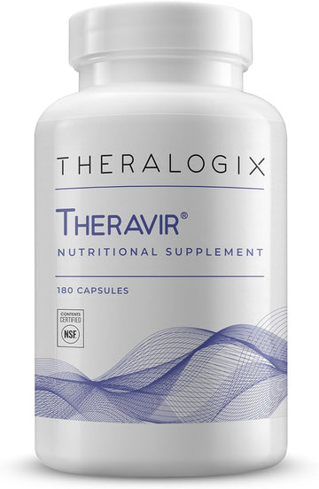 Theralogix Theravir Immune Support Supplement - 90-Day Supply - Immune Support Supplement For Women & Men - Includes Vitamin D3, Vitamin C, Zinc, Quercetin & Melatonin - Nsf Certified - 180 Capsules