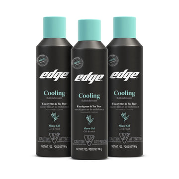 Edge Shave Gel for Men, Cooling Eucalyptus & Tea Tree, 7oz (3 Pack) - Shaving Gel For Men That Moisturizes, Protects and Soothes To Help Reduce Skin Irritation