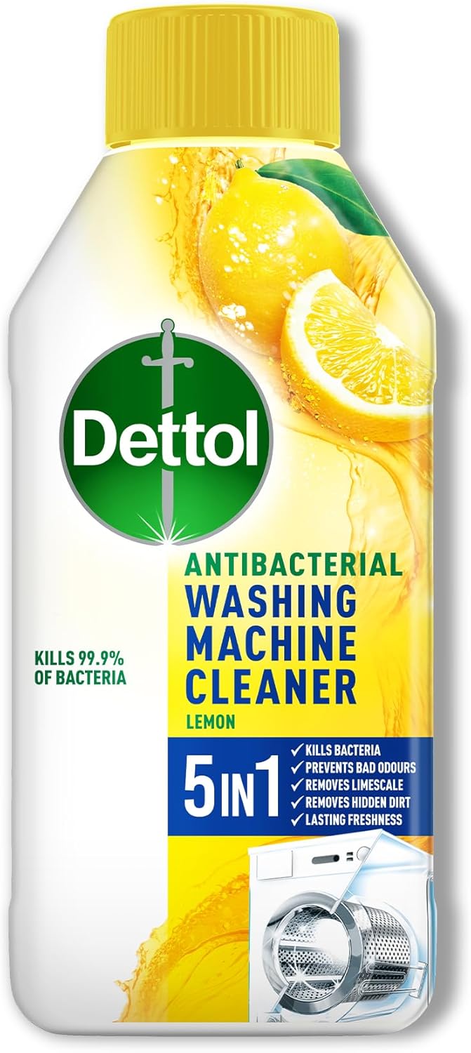 Dettol Washing Machine Cleaner Citrus 250 Ml - Deep Clean Antibacterial Drum Treatment, Prevents Odours, Kills 99.99% Germs, Fresh Laundry Solution, Effective Hygiene, Odour-Free Performance