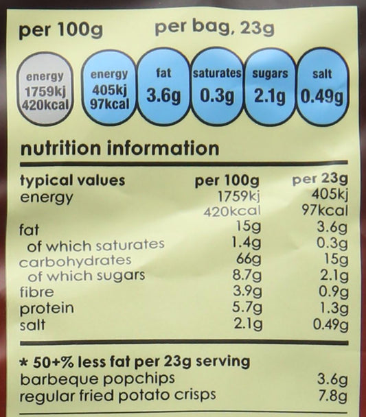 Popchips Barbeque Potato Chips, 23G (Pack Of 24)