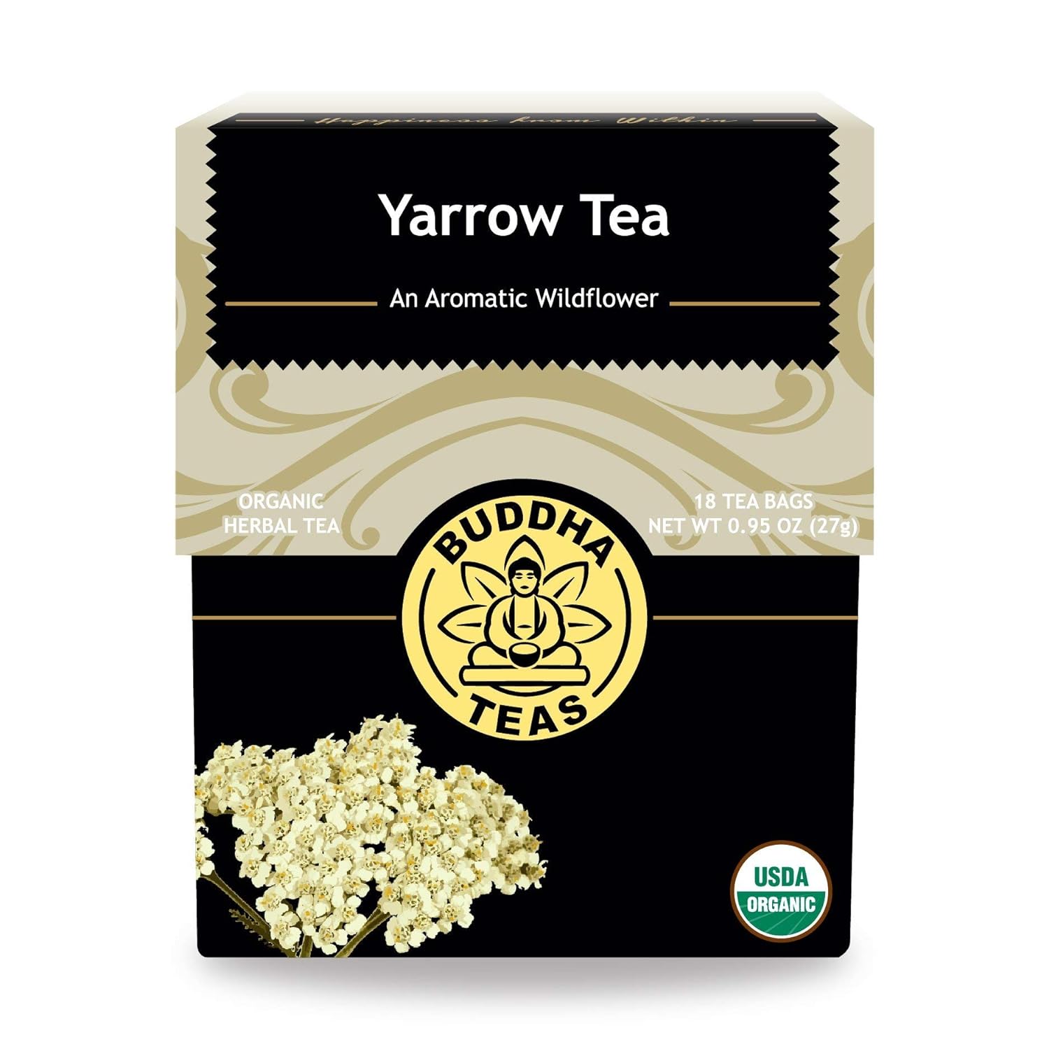 Buddha Teas Organic Yarrow Tea - Ou Kosher, Usda Organic, Ccof Organic, 18 Bleach-Free Tea Bag