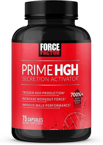 Force Factor Prime HGH Secretion Activator, HGH Supplement for Men with Clinically Studied AlphaSize to Help Trigger HGH Production, Increase Workout Force, and Improve Performance, 75 Capsules