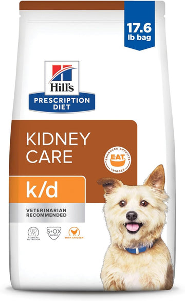 Hill'S Prescription Diet K/D Kidney Care With Chicken Dry Dog Food, Veterinary Diet, 17.6 Lb. Bag