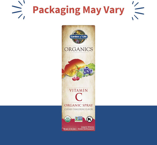 Garden Of Life Organics Vitamin C Spray For Kids And Adults - Orange Tangerine, Vitamin C Supplement, Antioxidant For Immune Support And Skin Health, 2 Fl Oz Liquid Drops