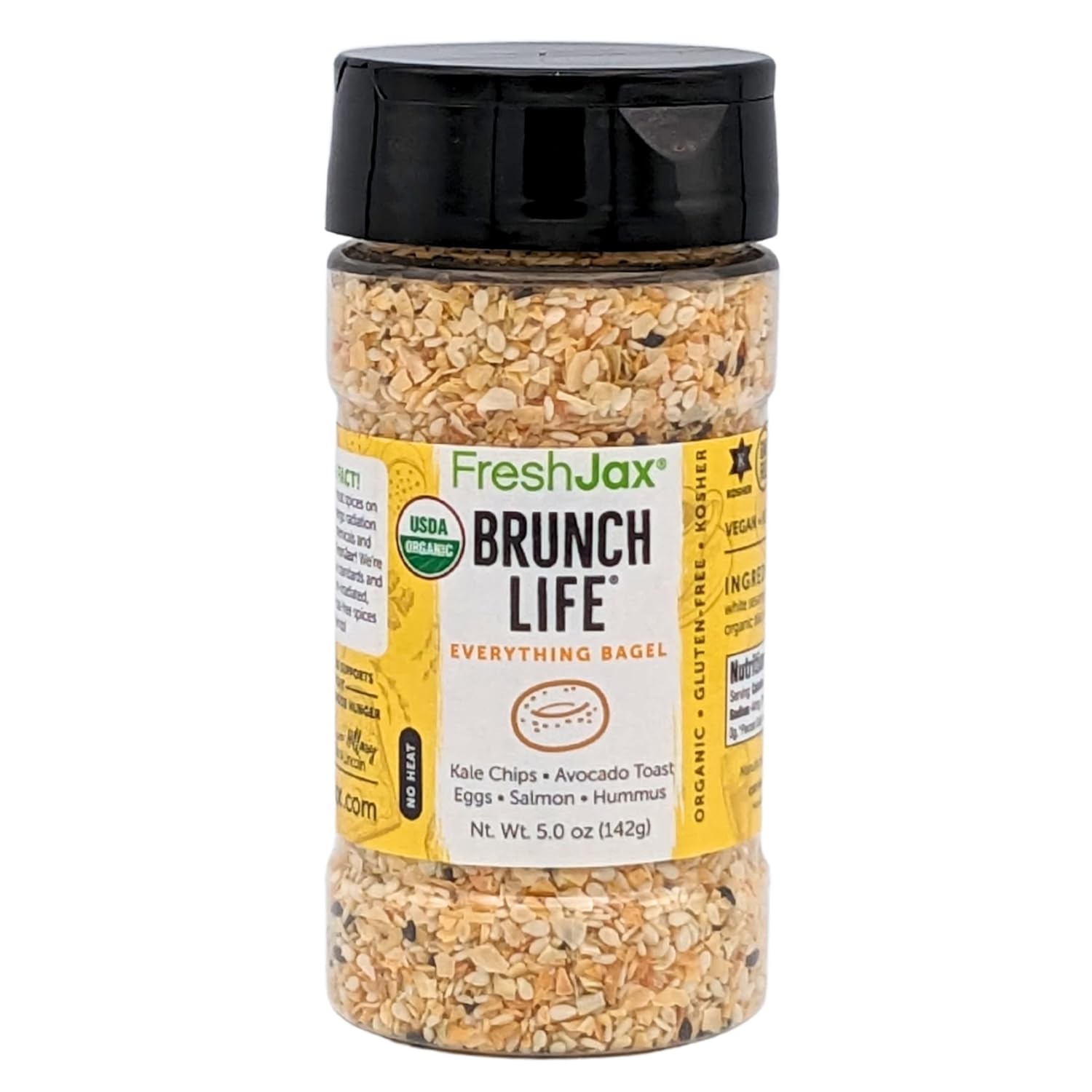 FreshJax Organic Spices | Brunch Life Everything Bagel Seasoning | Large Bottle | 5.0 oz