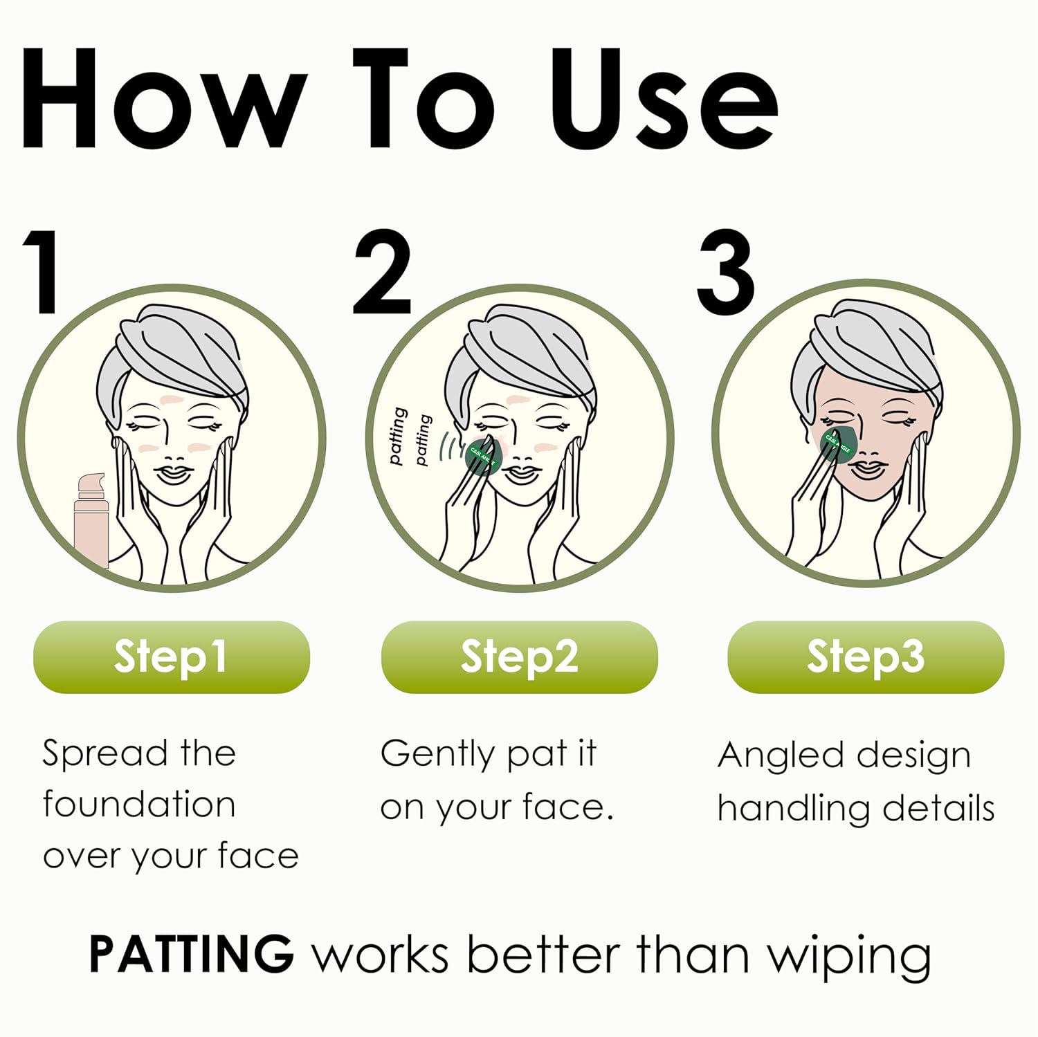 Cool-Angle 5Pcs Makeup Sponge For Foundation Concealer And Powder, Latex Free Blender Sponge For Natural And Easy Makeup Soft Long-Lasting And Beginner-Friendly, Green, Medium : Beauty & Personal Care