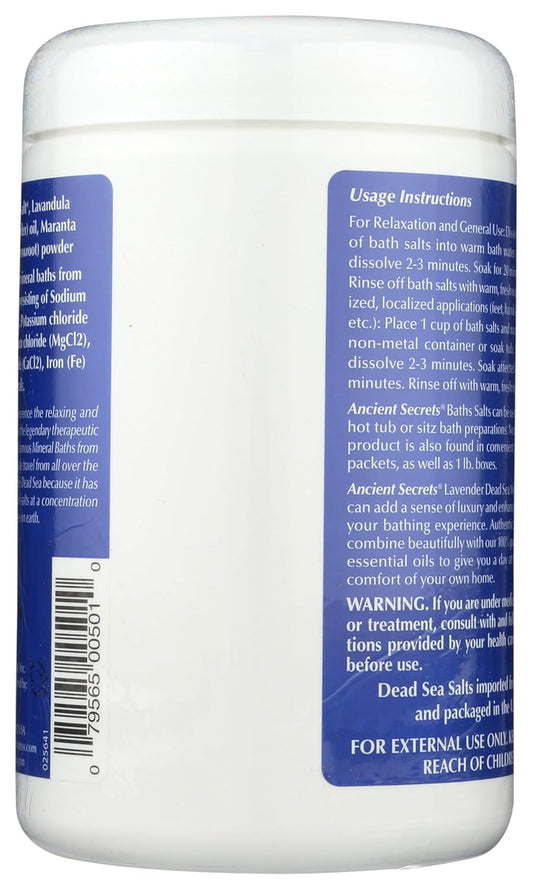 Ancient Secrets Aromatherapy Dead Sea Mineral Baths Lavender - 2 Lbs