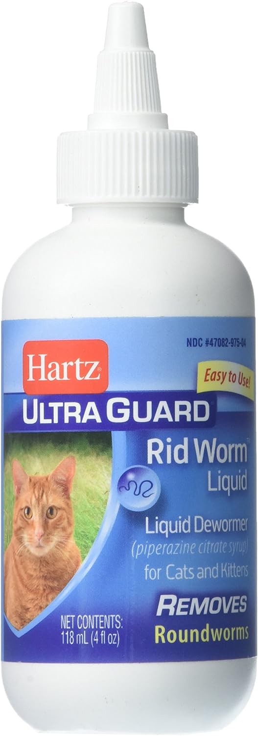 Hartz UltraGuard Rid Worm Liquid for Cats, 4 oz (Pack of 1)