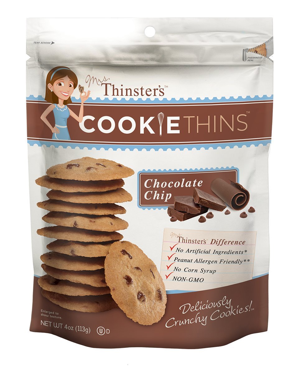 Thinsters Cookies, Chocolate Chip Cookie Thins, 4 Oz Pack