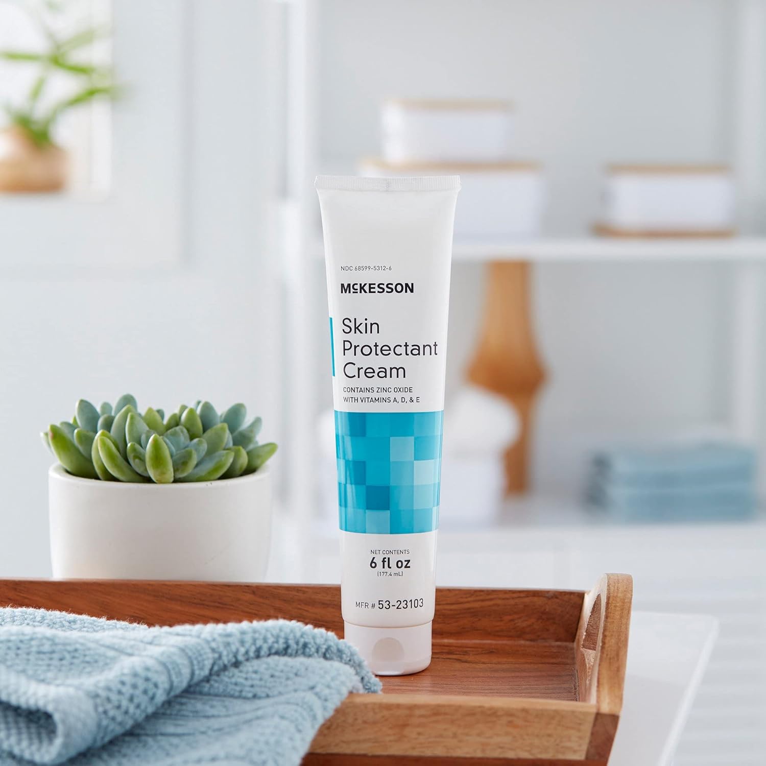 Mckesson Vitamin A & D Skin Protectant Cream With Zinc Oxide - Incontinence Barrier Cream, Diaper Rash, Healing Dry And Cracked Skin - 6 Oz, 1 Count : Health & Household