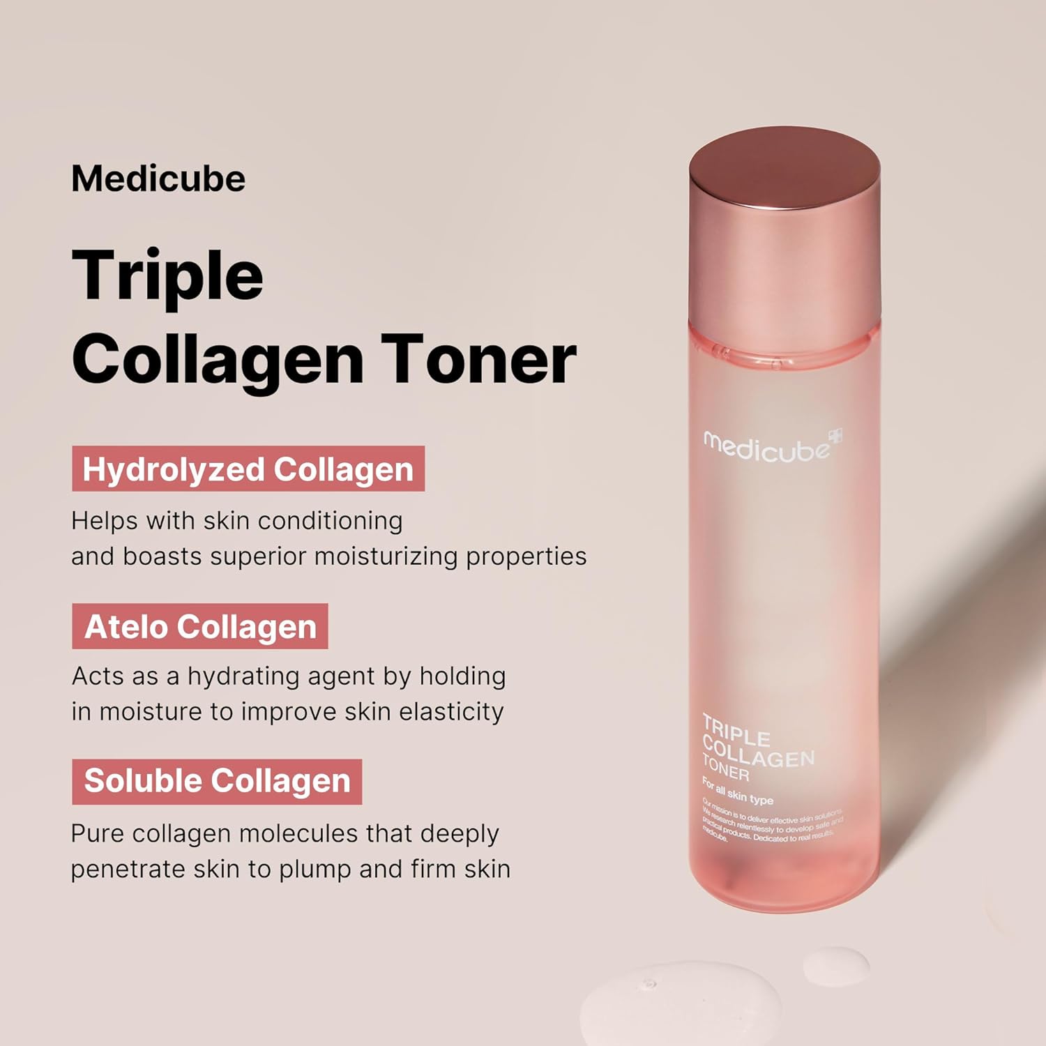 Medicube Triple Collagen Toner - Hydrolyzed, Atelo, & Soluble Collagen for Deep Hydration & Plump Skin - Fast-Absorbing Formula for All-Day Suppleness, Korean Skincare (4.73 fl.oz.) : Beauty & Personal Care