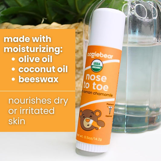 Oogiebear Nose To Toe Baby Body Balm, Usda Organic Gentle Moisturizer With Olive Oil & Coconut Oil, For Babies 3 Months & Older, 0.5 Oz Balm