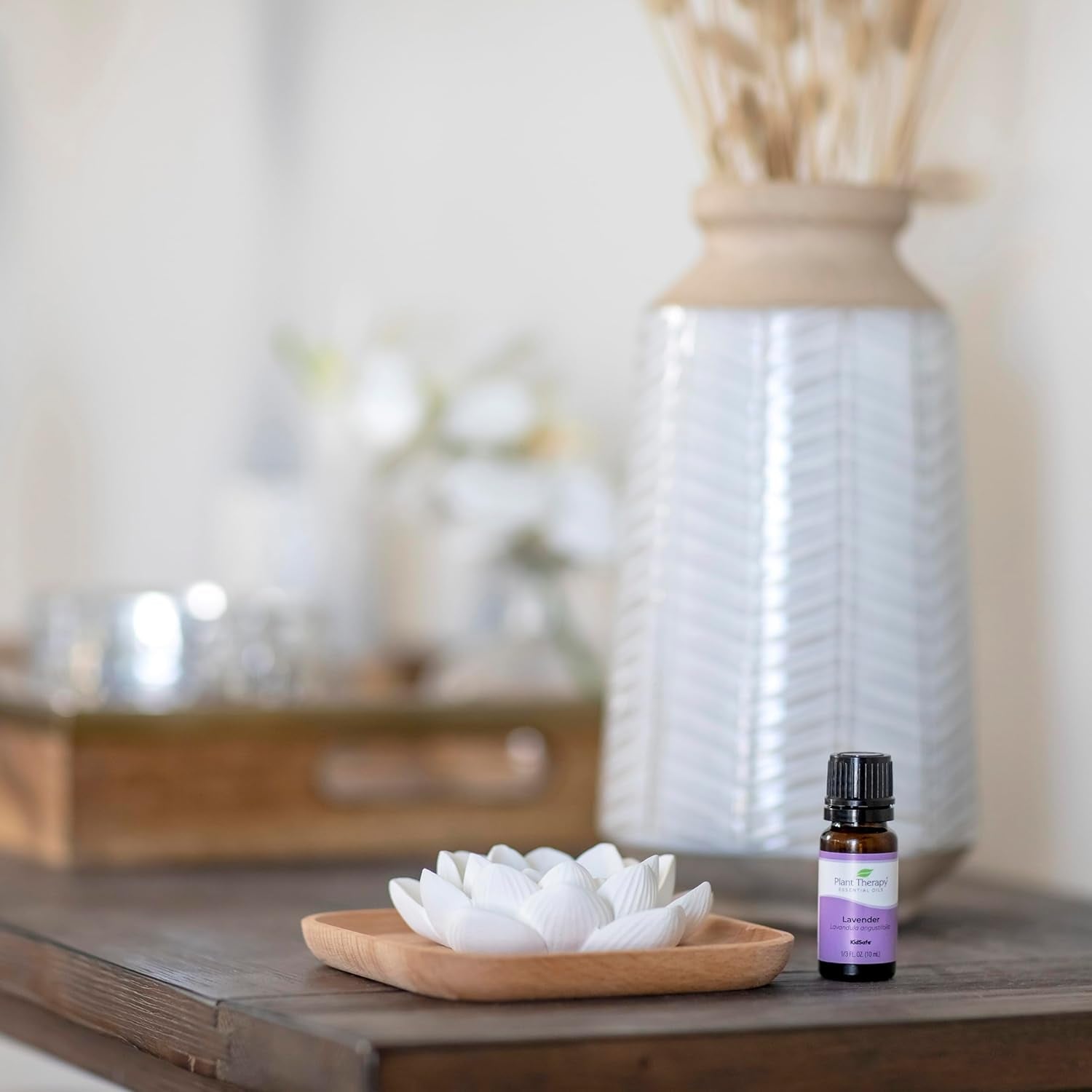 Plant Therapy Passive Lotus Flower Aromatherapy Diffuser - A Chic and Natural Home, Office, and Travel Essential Oil Diffuser : Health & Household