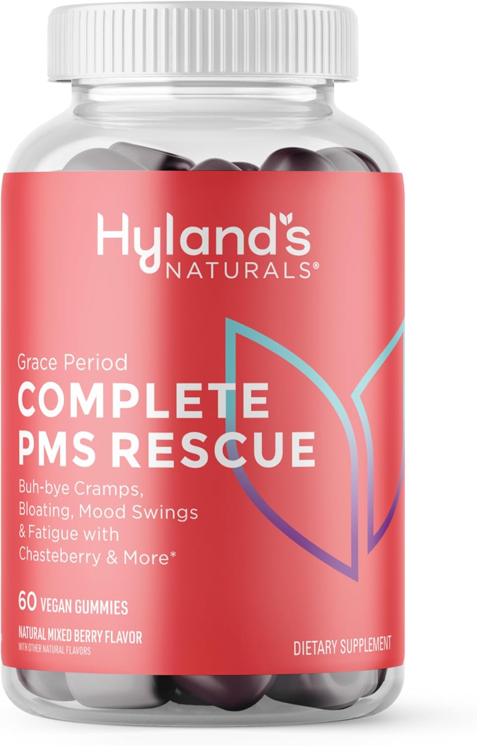 Hyland'S Grace Period Complete Pms Rescue – 60 Vegan Gummies - With Chasteberry & Dong Quai For Menstrual Support & B6 + B12 For Red Blood Cell Formation