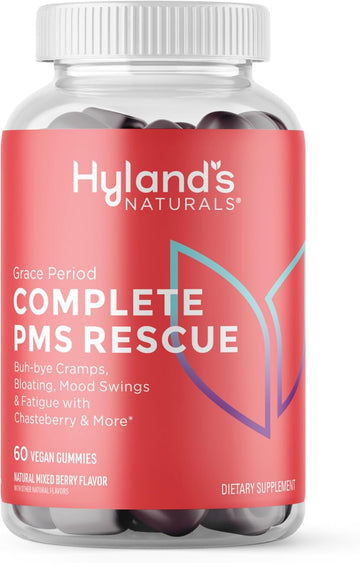 Hyland'S Grace Period Complete Pms Rescue – 60 Vegan Gummies - With Chasteberry & Dong Quai For Menstrual Support & B6 + B12 For Red Blood Cell Formation