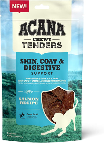 ACANA Chewy Tenders Dog Treats, Salmon, High Protein Dog Treats, 4oz