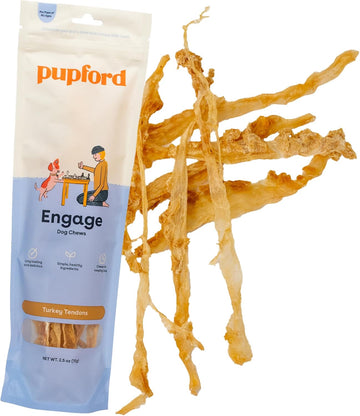 Pupford Turkey Tendon Dog Reward, High-Protein Chews For Healthy Teeth & Joints, Grain-Free, Made In The Usa, Perfect For Training & Rewards, 100% Real Turkey, Delicious Chew, Pack Of 10