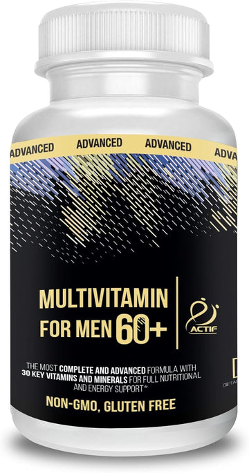 Actif Multivitamin For Men Age 60+ With 30 Organic Vitamins And Organic Herbs, Non-Gmo, Made In Usa, 120 Count