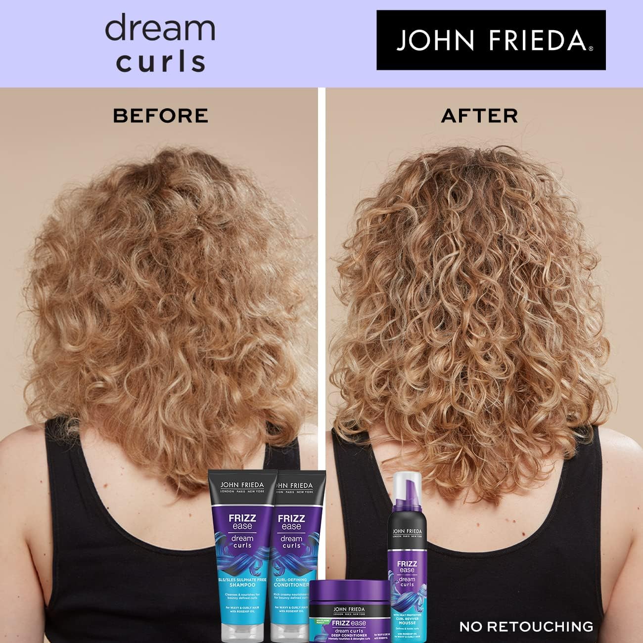 John Frieda Frizz Ease Dream Curls Deep Conditioner 250ml, Intensively Nourishing Hair Mask for for Naturally Wavy and Curly Hair : Amazon.co.uk: Beauty