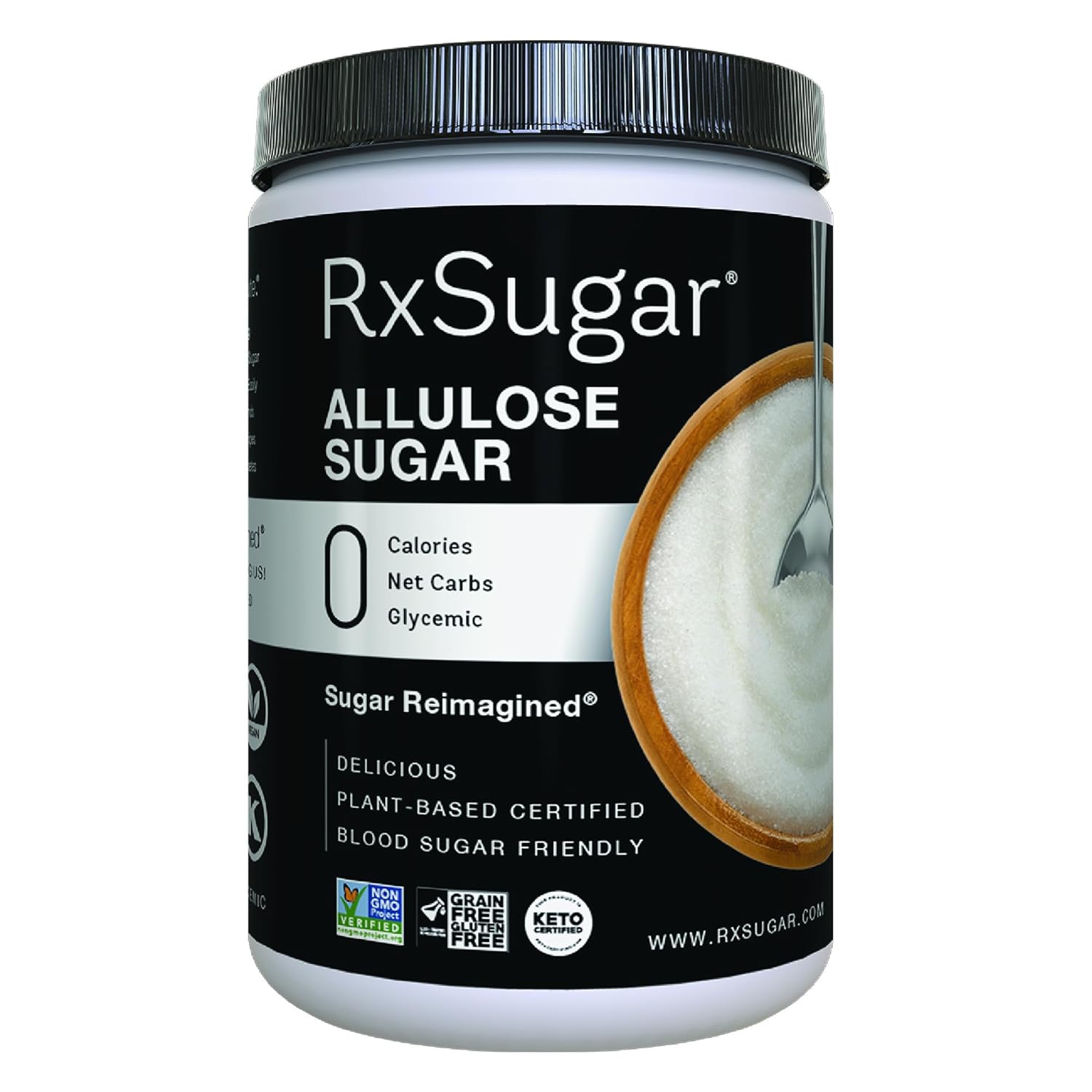 Rxsugar Delicious Plant-Based Crystal Sugar, Allulose, 16 Oz