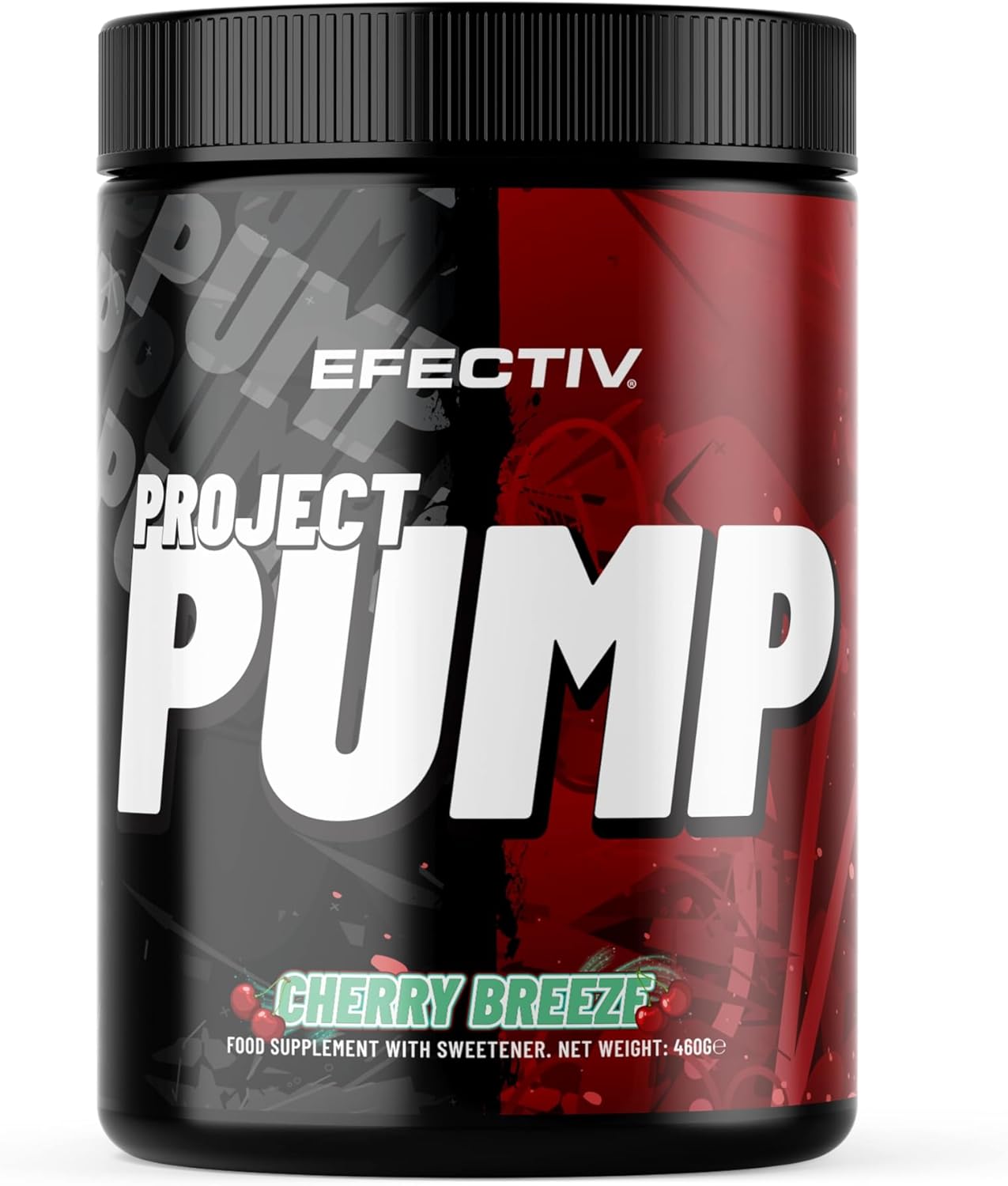 Efectiv Project Pump | Enhanced Focus | Stimulant Free | Vicious Pumps | Pre Workout | 40 Servings | 440 Grams (Peach Rings)