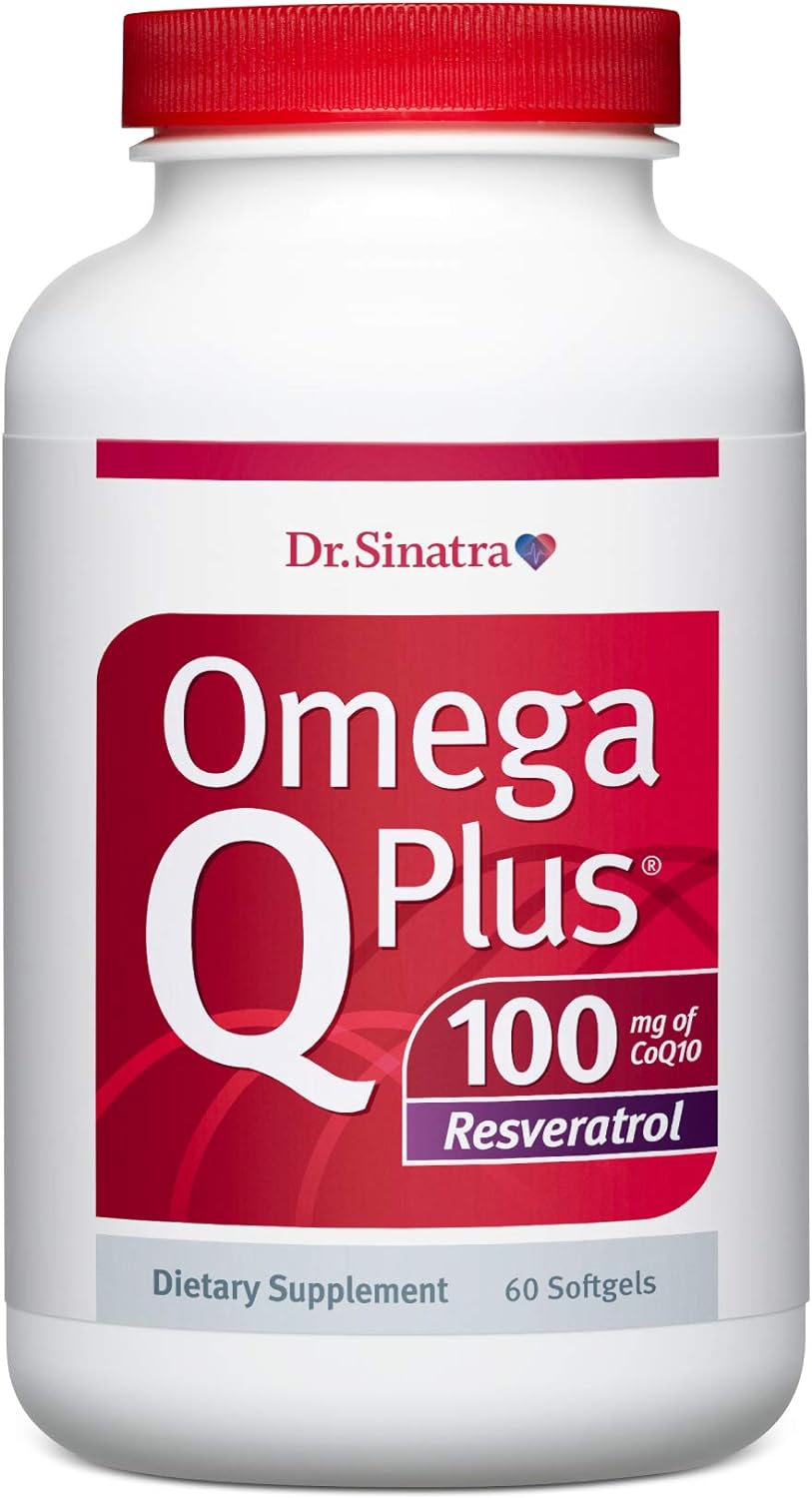 Dr. Sinatra Omega Q Plus 100 Resveratrol ? Omega-3 Supplement Supports Heart Health and Provides Antioxidant Power with 100mg of CoQ10 and Resveratrol (60 softgels)