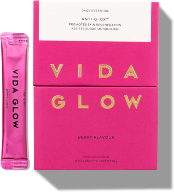 Vida Glow - Natural Anti-G-Ox Daily Essential Antioxidant Supplement Sachets | Promotes Skin Regeneration + Healthy Metabolism (Mixed Trial: Berry Flavor, 14 Sachets)