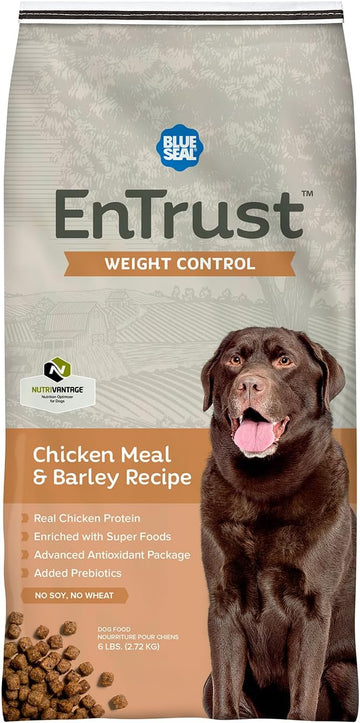 Entrust Weight Control Dog Food | Real Chicken & Barley | Enriched With Super Foods, Antioxidants And Probiotics | No Wheat Or Soy | 6 Pound Bag