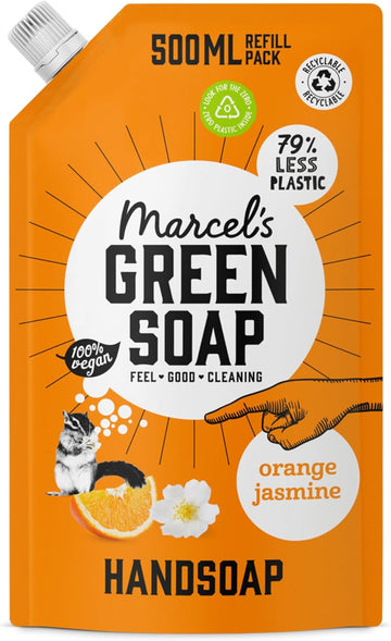 Marcel'S Green Soap - Hand Soap Refill Sandalwood & Cardamom - Handwash Dispenser Refill - 100% Eco Friendly - 100% Vegan - 97% Biodegradable - 500 Ml