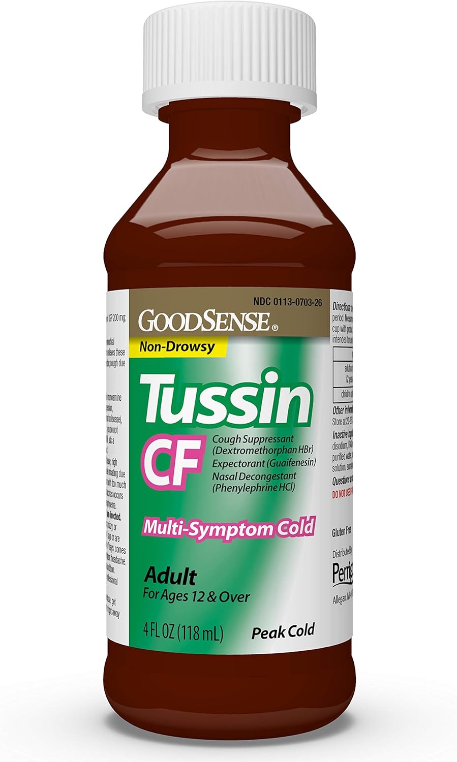 Good Sense Tussin Cough & Cold, Flavor, Red Wild Cherry, 4 Fl Oz : Health & Household