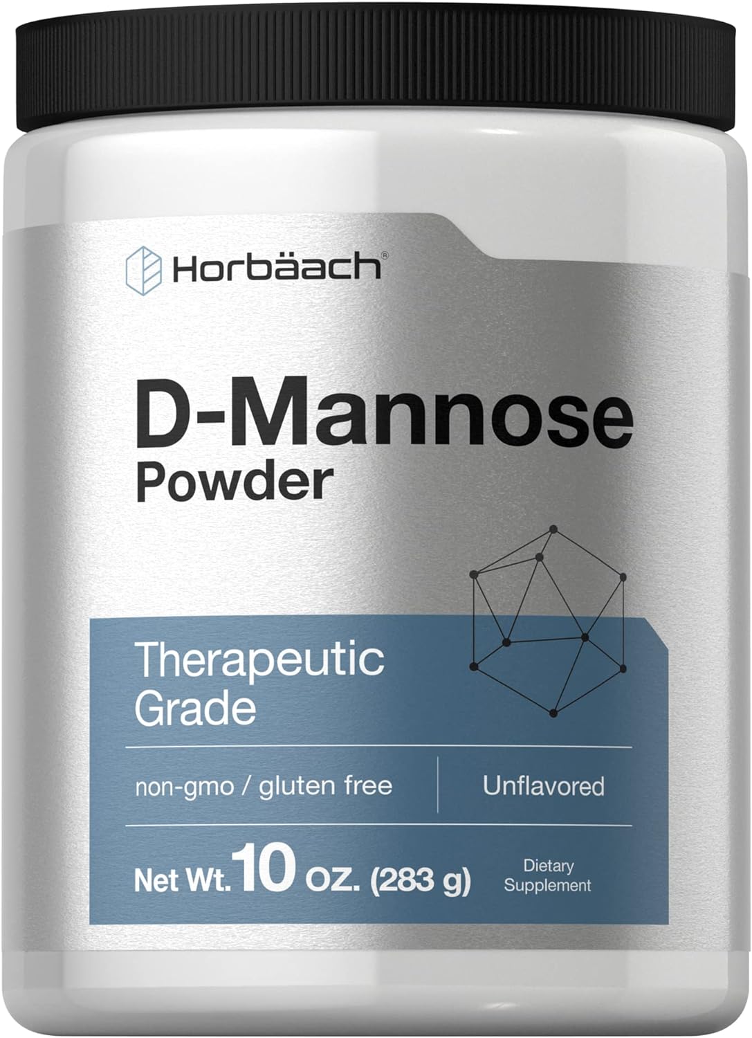 Horbäach D-Mannose Powder | 10oz | Vegetarian, Non-GMO, and Gluten Free Formula | Therapeutic Grade D-Mannose Supplement | Unflavored Powder