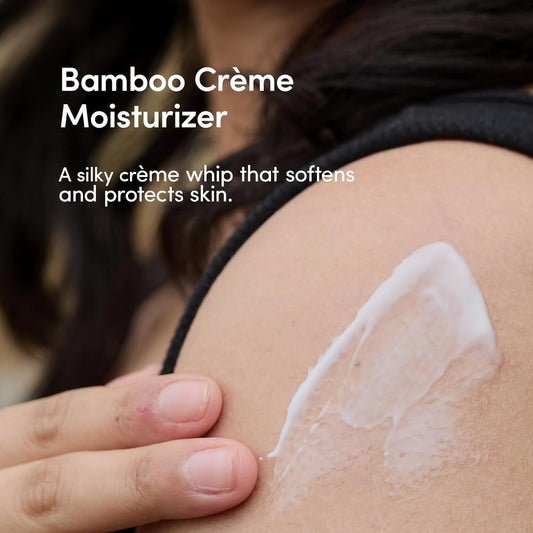 Lather - Bamboo Crème Body Moisturizer, 8 Fl Oz - Daily Hydrating Body Lotion - Essential Oils & Vitamins - Shea Butter, Avocado Oil, Aloe, & Chamomile - Vegan & Cruelty Free - Beauty & Skin Care