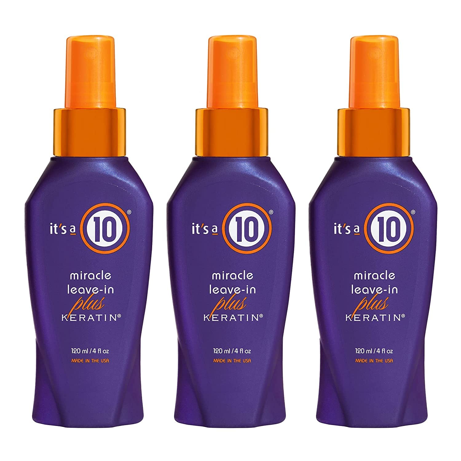 It'S A 10 Haircare Miracle Leave-In Plus Keratin Spray, 4 Fl. Oz. (Pack Of 3)