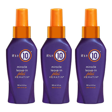 It'S A 10 Haircare Miracle Leave-In Plus Keratin Spray, 4 Fl. Oz. (Pack Of 3)