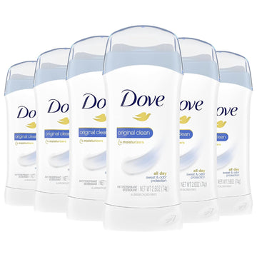 Dove Invisible Solid Antiperspirant Deodorant Stick For Women, Original Clean, For All Day Underarm Sweat And Odor Protection 2.6 Oz, Pack Of 6