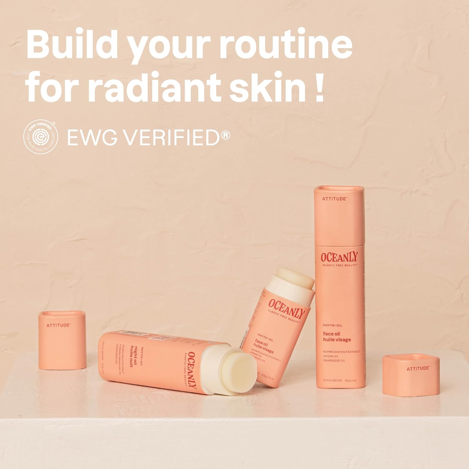 Attitude Oceanly Face Oil Stick, Ewg Verified, Plastic-Free, Plant And Mineral-Based Ingredients, Vegan And Cruelty-Free Beauty Products, Phyto Oil, Unscented, 1 Ounce : Beauty & Personal Care