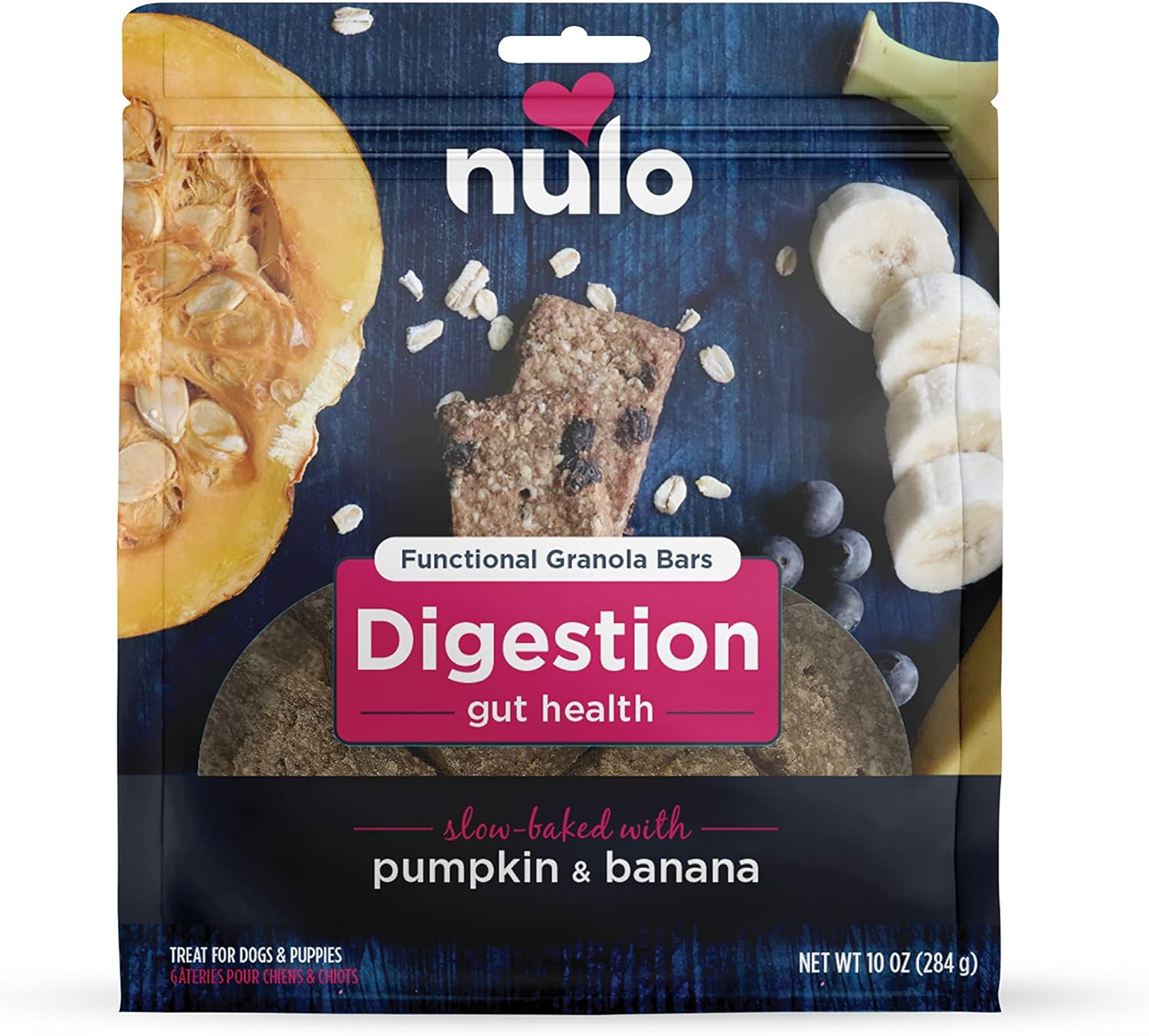 Nulo Functional Granola Bars, Healthy Dog Treats, Oven Baked, Made With Prebiotics And Probiotics, Contains No Added Salt, Sugar, Or Molasses, 10 Ounce Bag