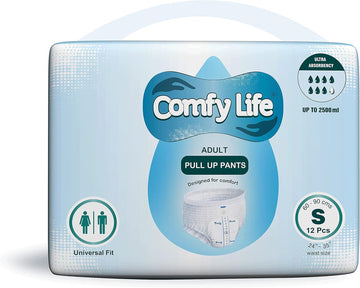 Comfy Life Premium Adult Incontinence Pull Up Diaper Pants 12 Pack High Absorbency (Small)